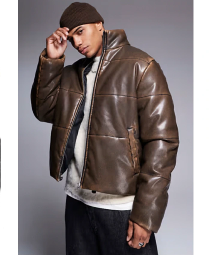 Izaiah Hawthorne Beyond the Gates Brown Leather Jacket For Sale
