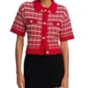 J’Adore Elizabeth Electric Bloom S01 Red Tweed Jacket For Sale
