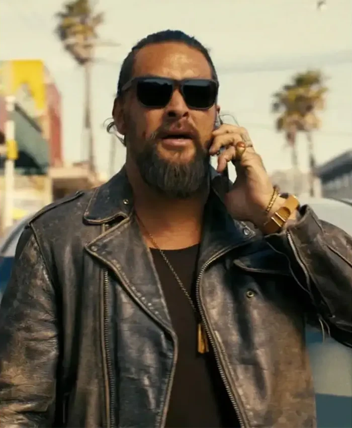 Jason Momoa The Wrecking Crew Black Leather Jacket For Sale