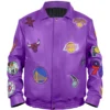 Jeff Hamilton NBA Teams Collage Purple Leather Jacket