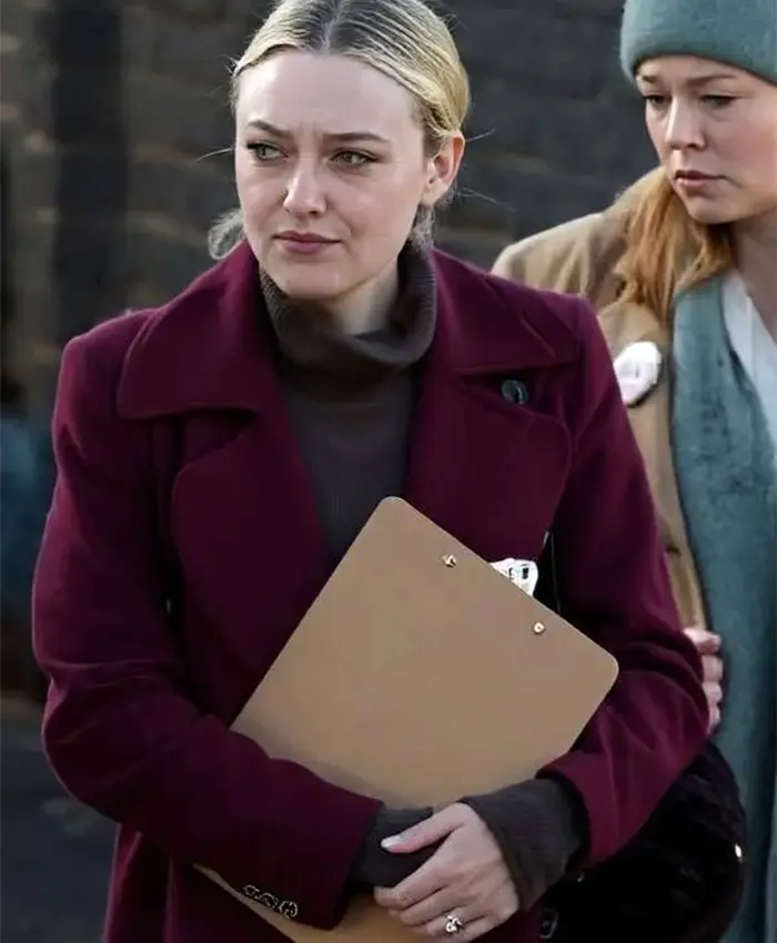 Jenny Kaminski All Her Fault S01 Maroon Wool Coat