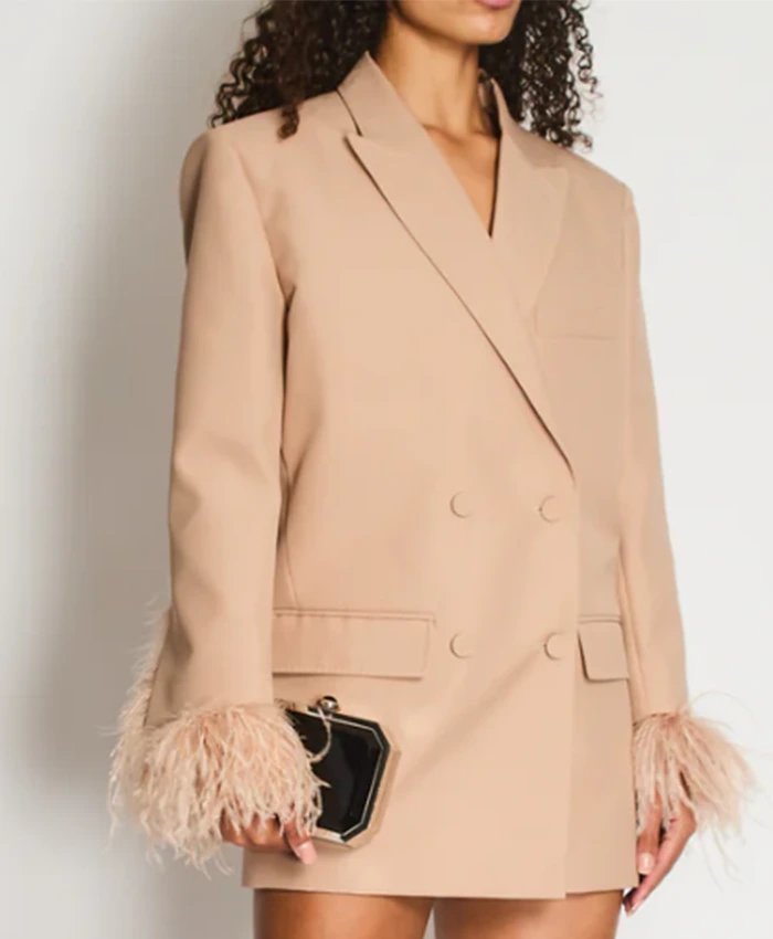 Jess Markowski Owning Manhattan S02 Feather Cuff Blazer For Sale