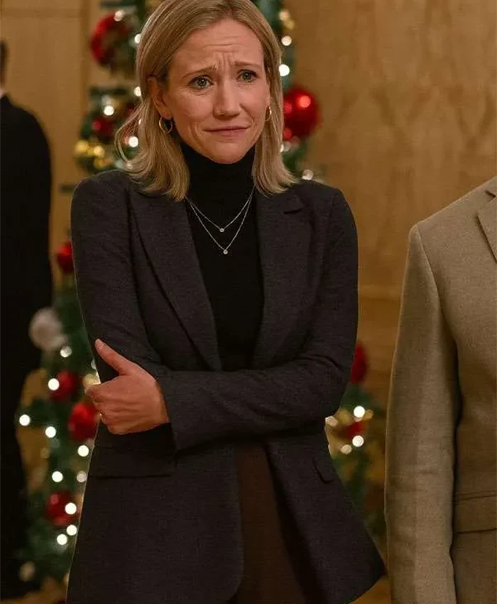 Jessy Schram A Suite Holiday Romance Grey Blazer