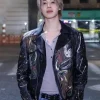 Jimin Who Song Black Leather Biker Jacket For Sale