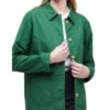 Jo Joyner Little Disasters S01 Green Cotton Jacket For Sale