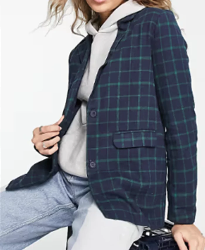 Jo Joyner Little Disasters S01 Navy Checked Blazer For Sale