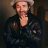 Joel Edgerton Train Dreams Black Leather Jacket