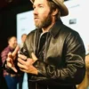 Joel Edgerton Train Dreams Black Leather Jacket For Sale
