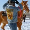 Joey Scarpellino A Wild West Christmas Horse Print Denim Jacket For Sale