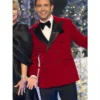 Jonathan Bennett Finding Mr Christmas S02 Red Black Trim Blazer