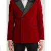 Jonathan Bennett Finding Mr Christmas S02 Red Black Trim Blazer For Sale