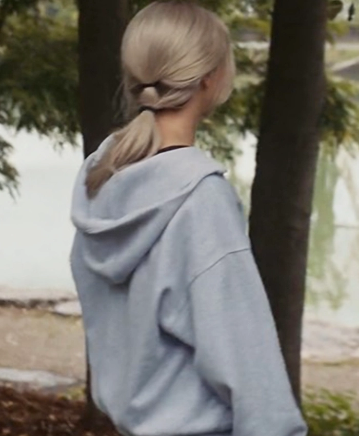 Julia Chan Ripple S01 Grey Half Zip Hoodie For Sale