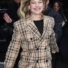 Kate Hudson NYC 2025 Wool Plaid Coat For Sale