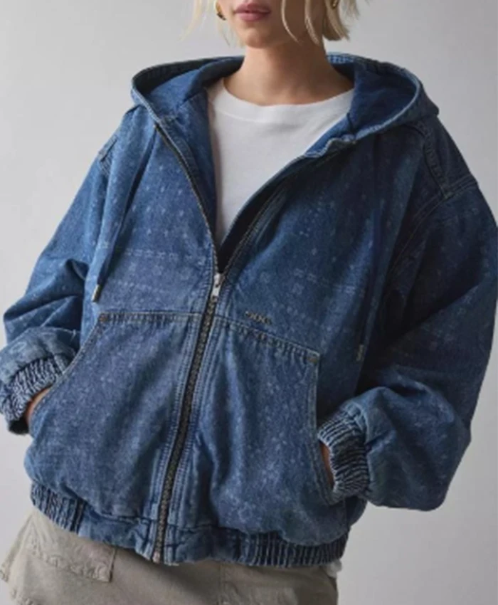 Katie Fleming Morris Heartland S19 Denim Hooded Jacket For Sale