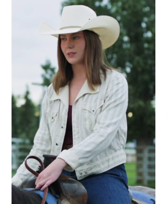 Katie Fleming Morris Heartland S19 White Striped Jacket