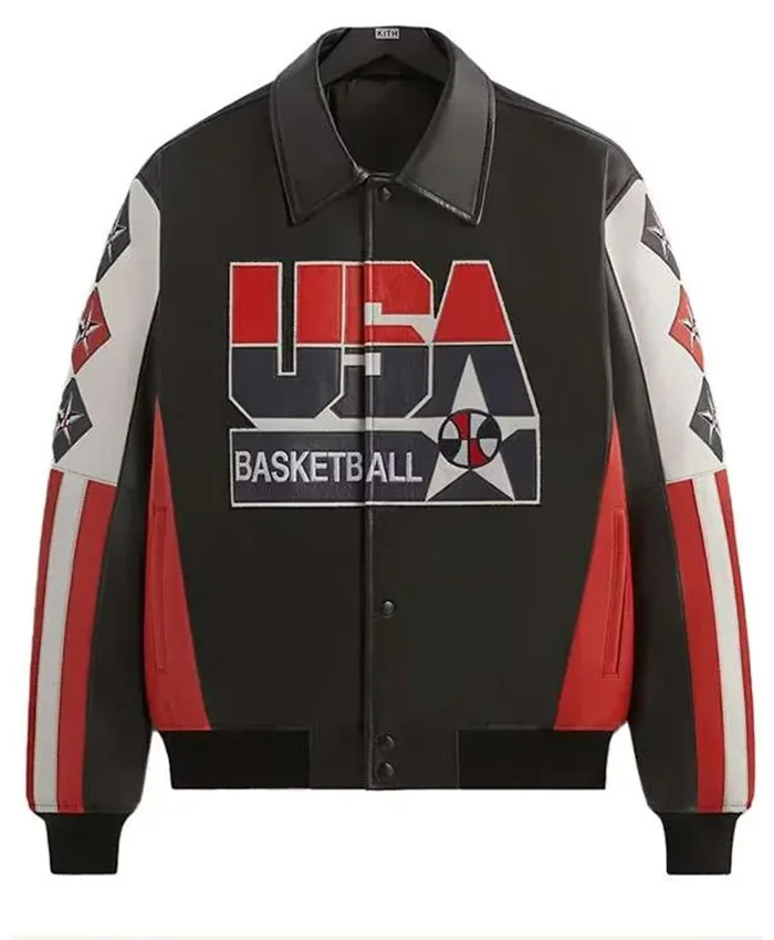 Kevin Durant Olympic Black Leather Jacket For Sale