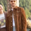 Kevin Jonas Camp Rock 3 Brown Leather Jacket For Sale