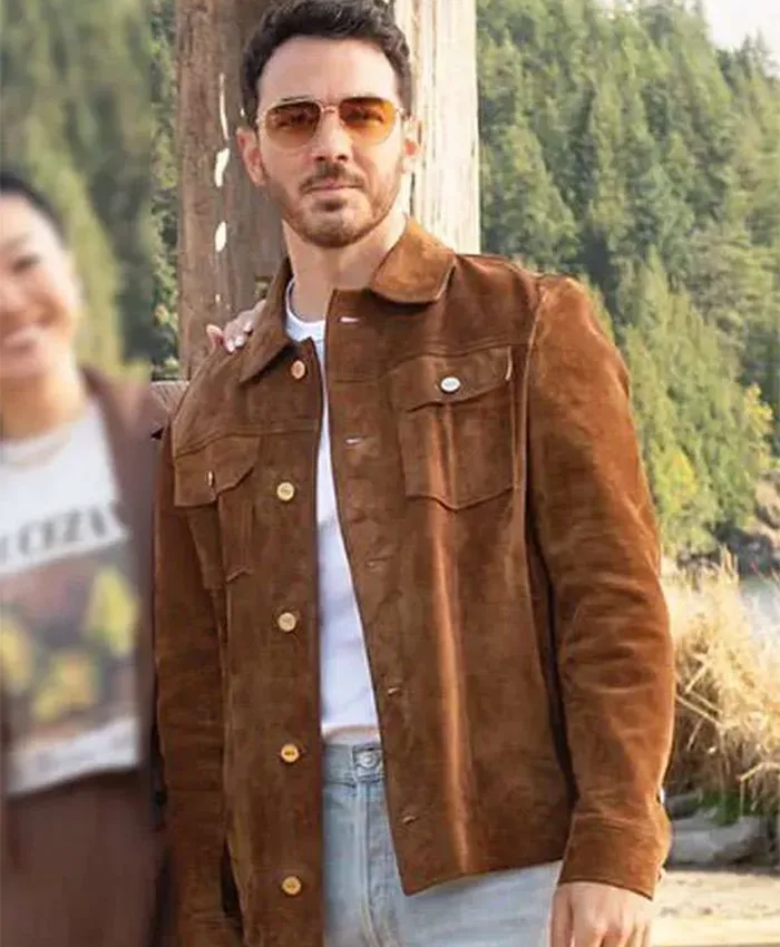 Kevin Jonas Camp Rock 3 Brown Leather Jacket For Sale