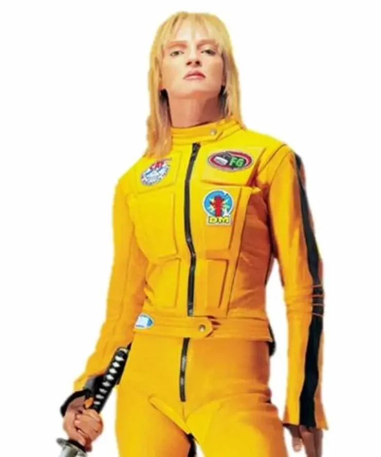 Kill Bill Uma Thurman Yellow Leather Jacket
