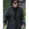 Kris Jenner The Kardashians S07 Black Leather Blazer