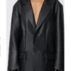 Kris Jenner The Kardashians S07 Black Leather Blazer For Sale
