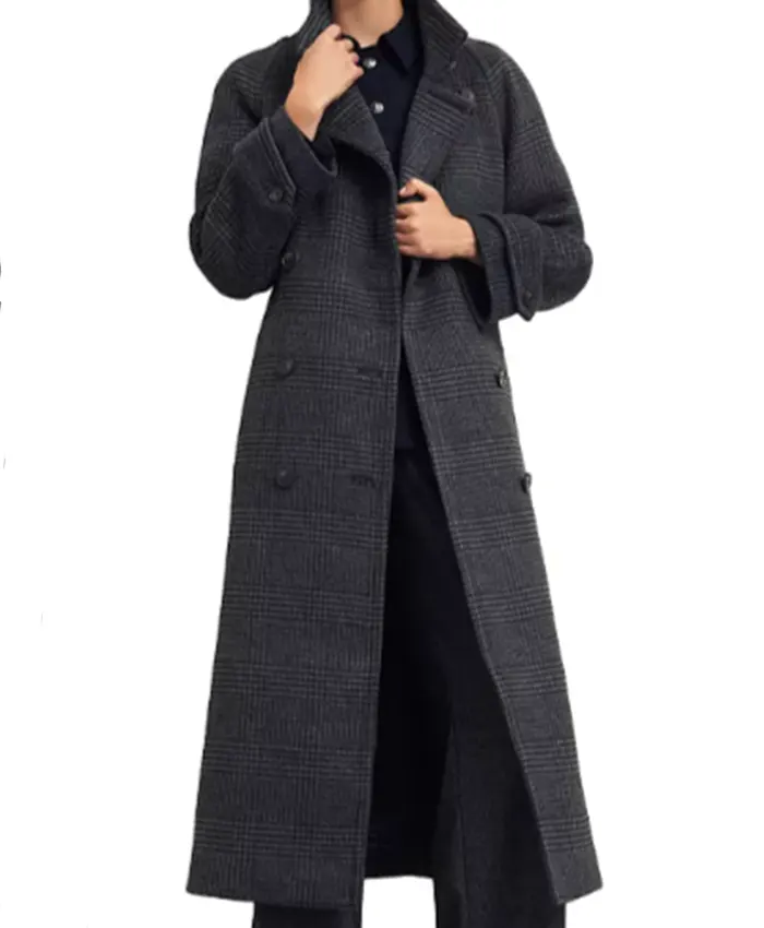 Kris Ripple S01 Grey Plaid Coat For Sale