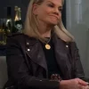 Kristen Johnston Leanne S01 Biker Leather Jacket For Sale