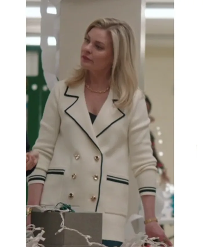 Kylee Evans Mistletoe Murders S02 White Knitted Blazer