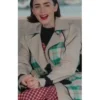 Lily Collins Emily In Paris S05 Plaid Trench Coat