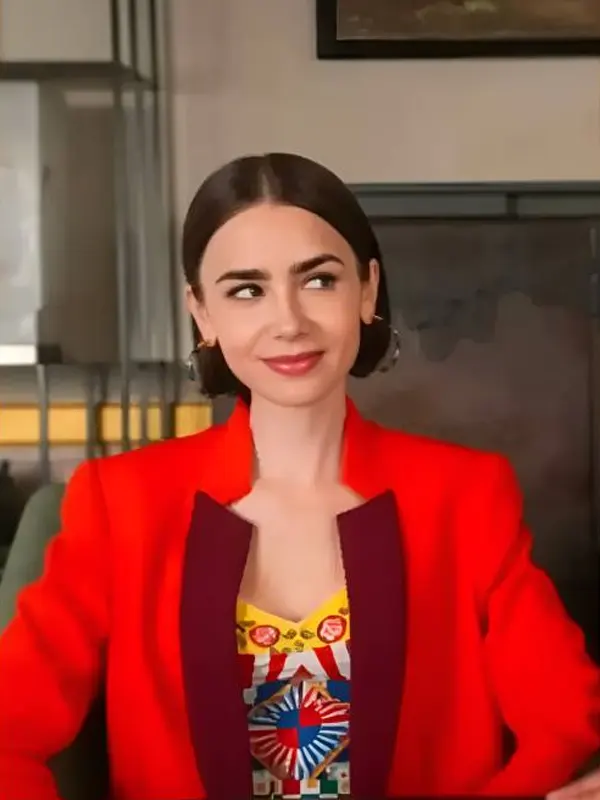 Lily Collins Emily In Paris Season 5 Red Blazer