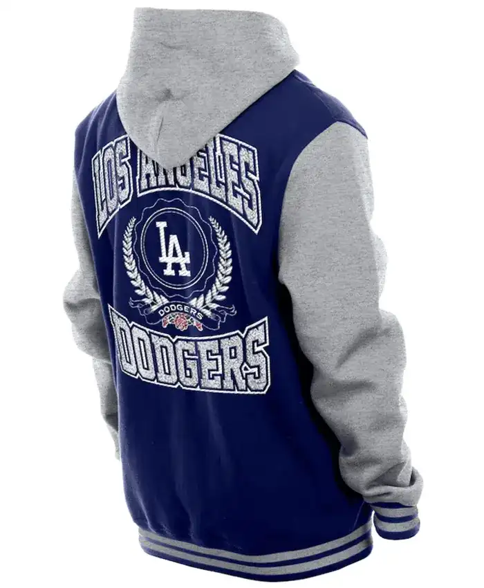 Los Angeles Dodgers Blue and Grey Hoodie Jacket
