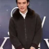 Louis Partridge Jay Kelly Brown Fur Jacket For Sale