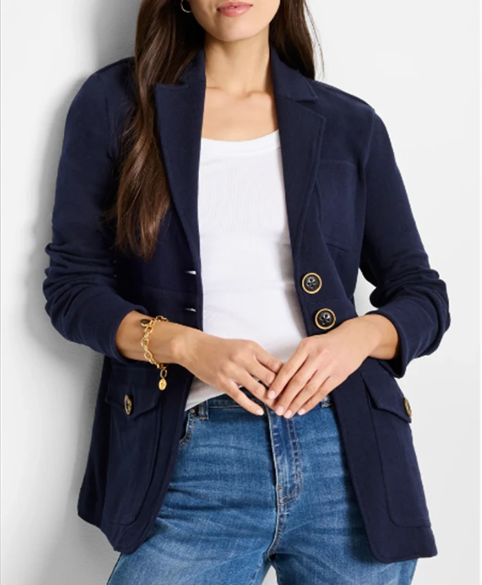 Lulu Spencer General Hospital Navy Wool Blazer For Sale