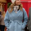 Lyndsy Fonseca Single on the 25th Blue Wool Coat