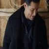 Mario Lopez The Christmas Spark Black Shearling Coat For Sale