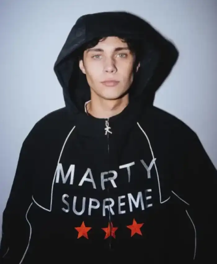 Marty Supreme Landon Barker Jacket Close up