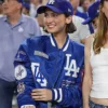 Maude Apatow World Series LA Dodgers Blue Jacket For Sale