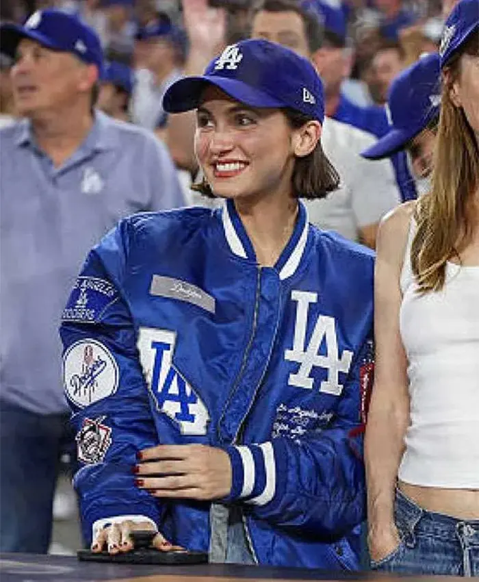 Maude Apatow World Series LA Dodgers Blue Jacket For Sale