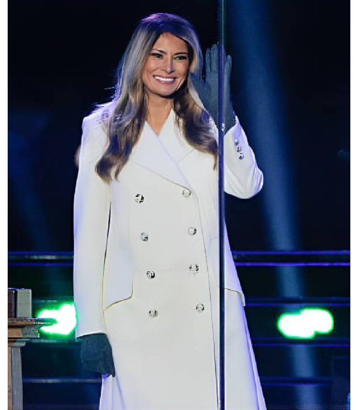 Melania Trump National Christmas White Coat