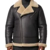 Mens Black Shearling Leather Jacket