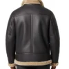 Mens Black Shearling Leather Jacket For Sale