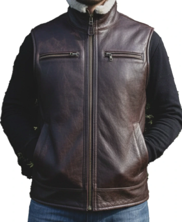 Men’s Brown Leather Vest