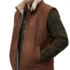 Men’s Shearling Brown Suede Vest