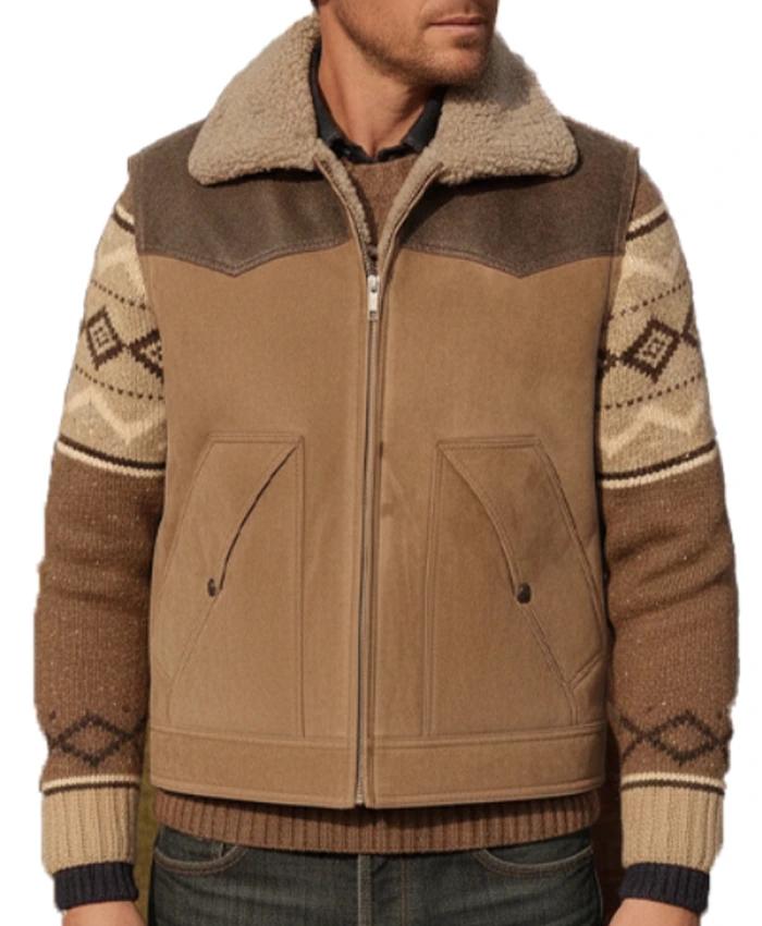 Mens Shearling Suede Vest