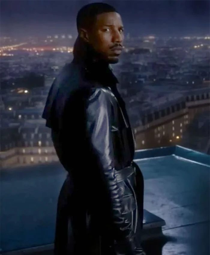 Michael B Jordan The Thomas Crown Affair Black Leather Coat For Sale