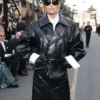 Miley Cyrus 2025 Black Leather Coat