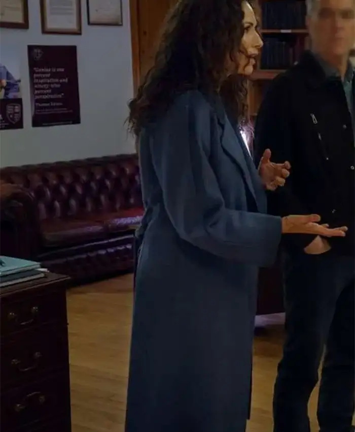 Minnie Driver Run Away Blue Wool Coat
