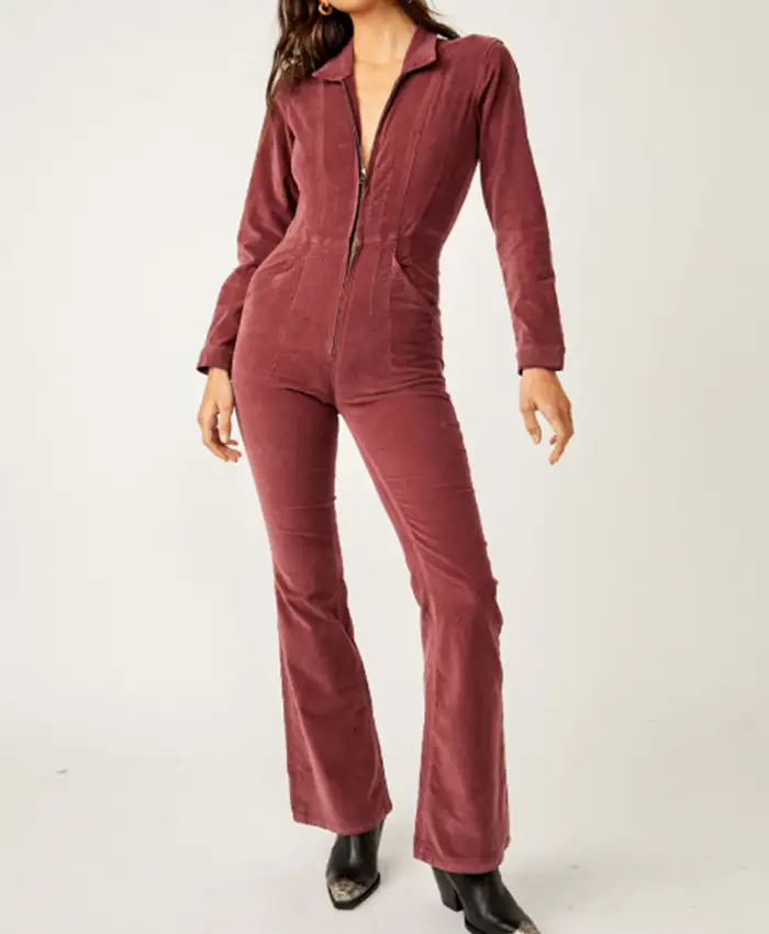 Molly Yeh Girl Meets Farm S15 Magenta Pink Zip Jumpsuit For Sale
