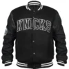 NY Knicks Clutch Hitter Black Varsity Jacket