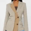 Naomi Hamilton Beyond the Gates Beige Layered Blazer For Sale